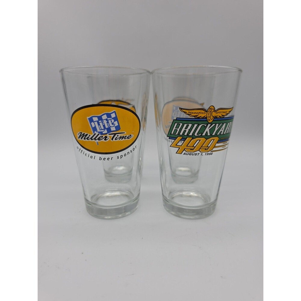 Miller Time Lite Brickyard 400 August 1,1998 Indianapolis Motor Speedway Glasses